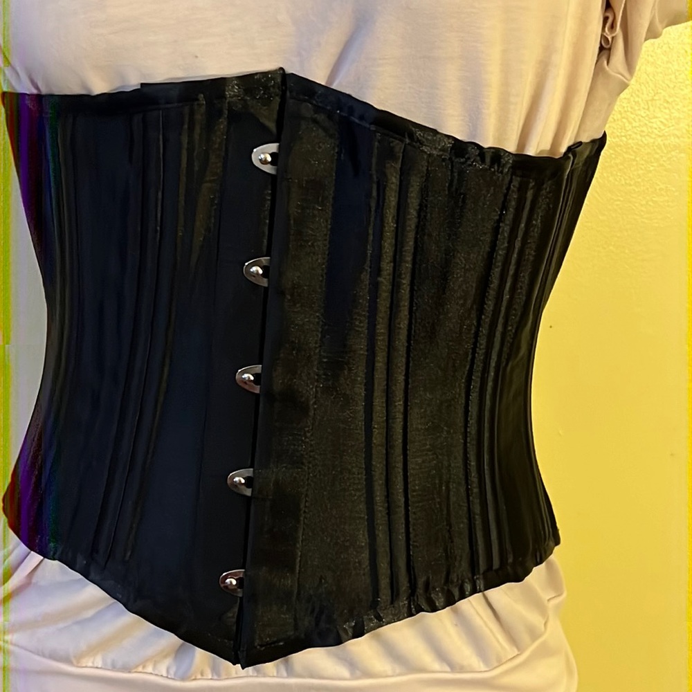 Camellias Pinup Waist Corset Emo/Goth Underbust Steel… Gem
